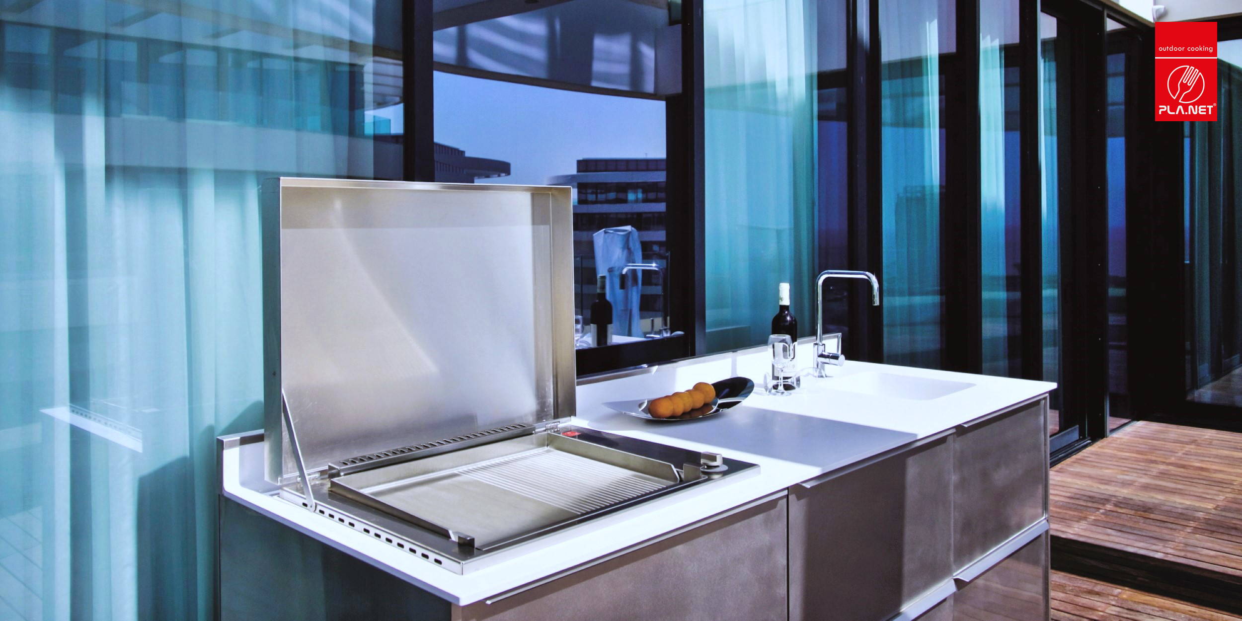 PLANCHA ENCASTRABLE INOX CUISINE EXTERIEURE